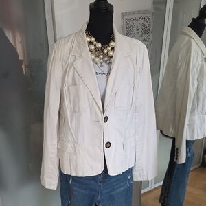 Mossimo Supply Co. Cream Cotton Blazer Jacket